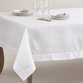 Saro Lifestyle SARO  70 x 140 in. Rectangle Classic Hemstitch Border Tablecloth  White 6300.W70140B